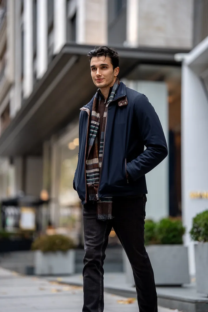 Men's Navy Blue Waterproof Coat SC-238