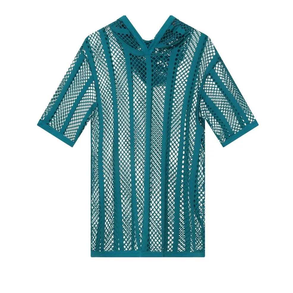 Men's Striped Hoodie Mesh Suit