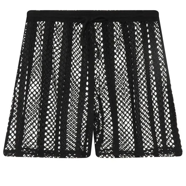 Men's Striped Hoodie Mesh Suit
