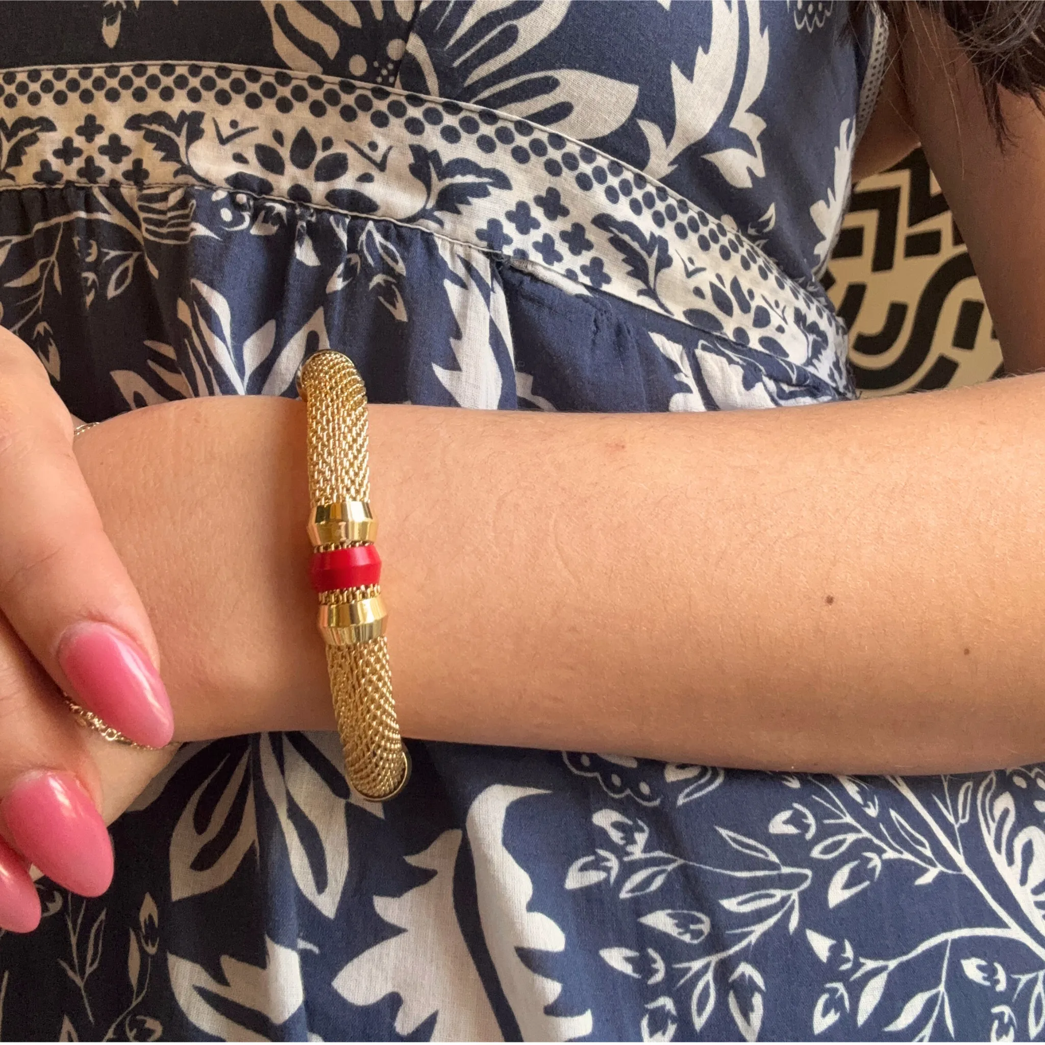 Mesh Candy Bracelet Red