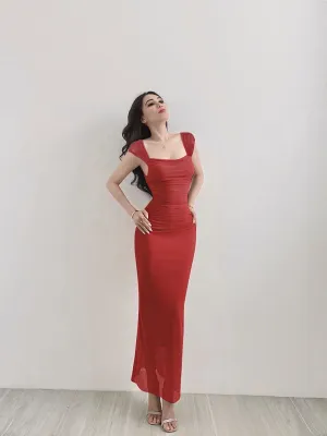 Mesh Dress With Cap Sleeves