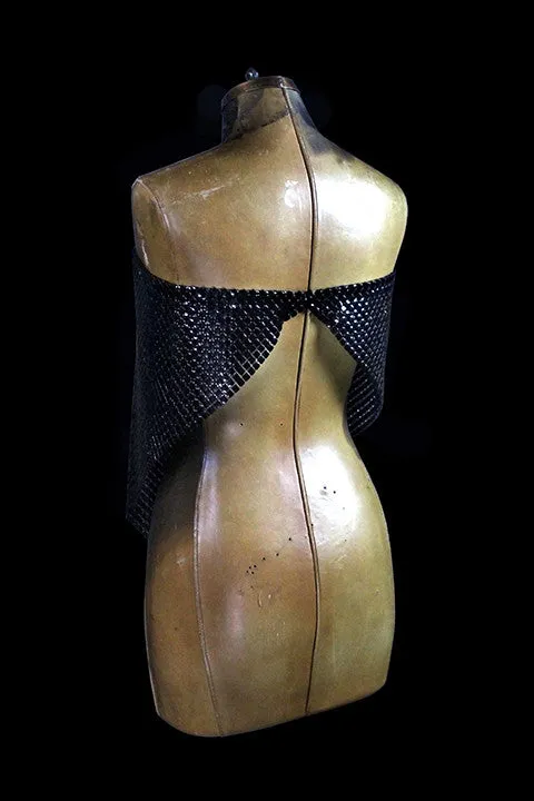 Metal Mesh Strapless Bandana Top