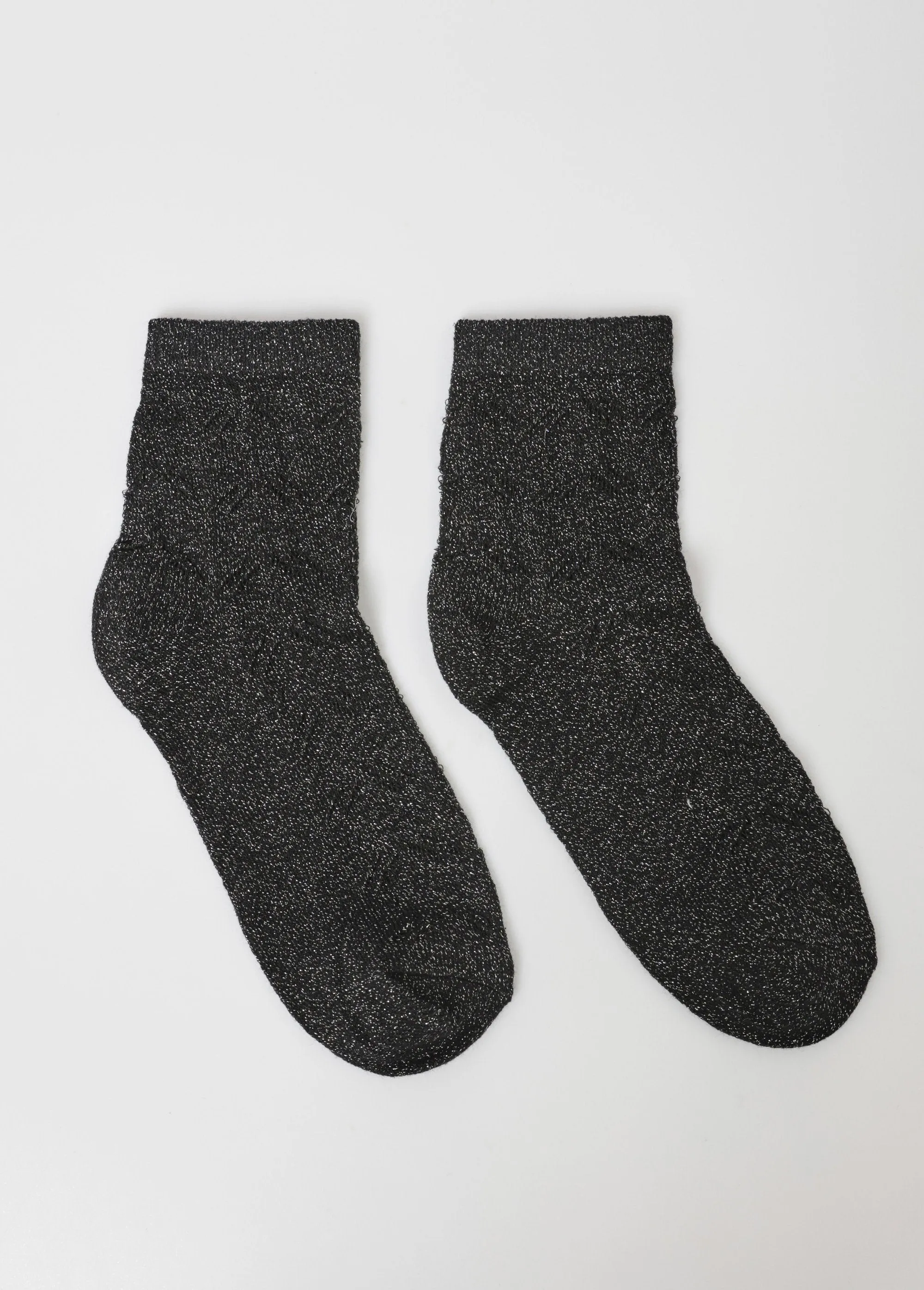 Metallic chevron openwork socks