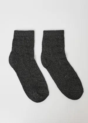 Metallic chevron openwork socks
