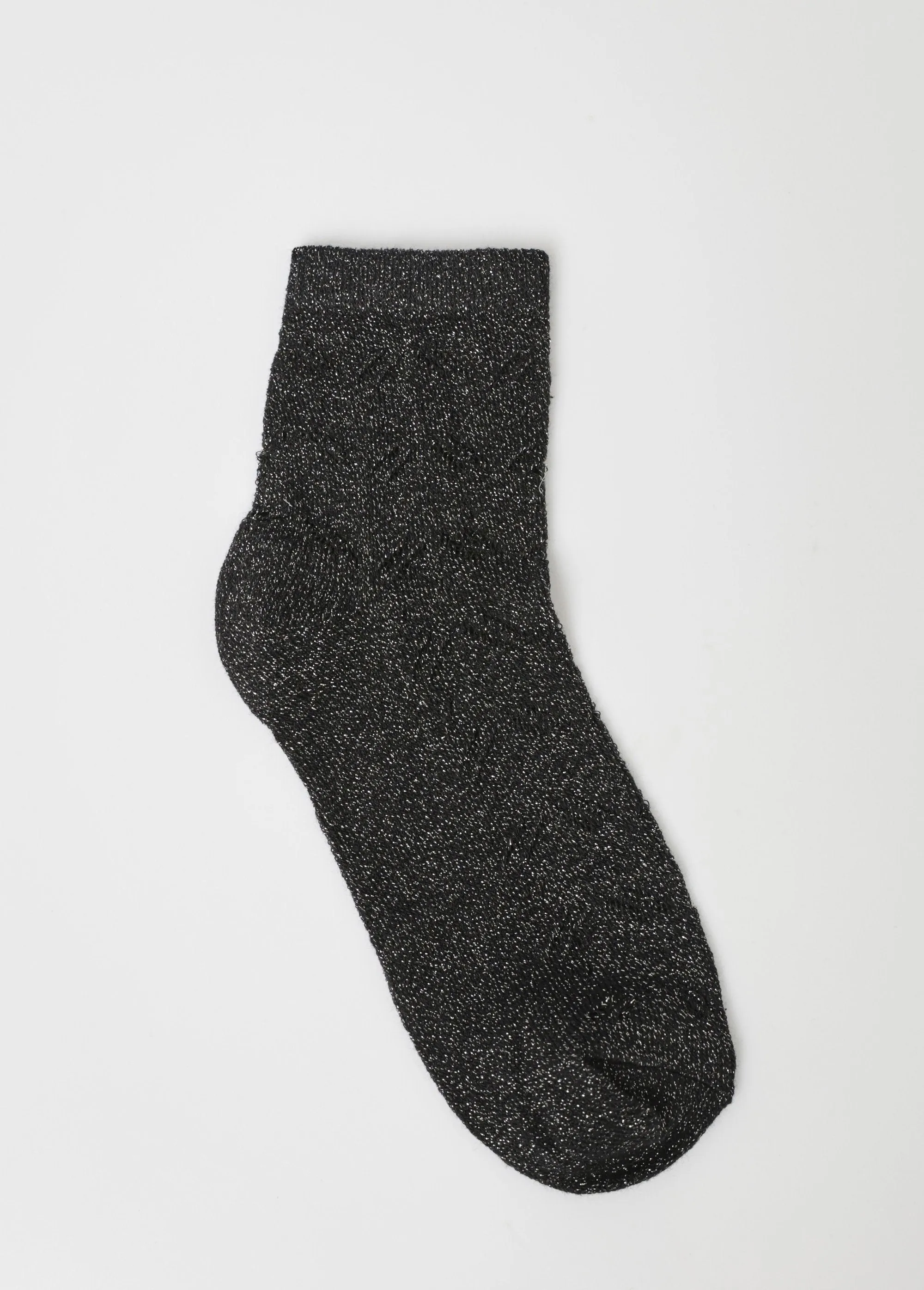 Metallic chevron openwork socks