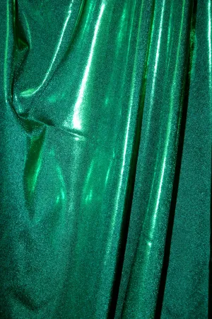 Metallic Green Holographic Dots Spandex Fabric Sample