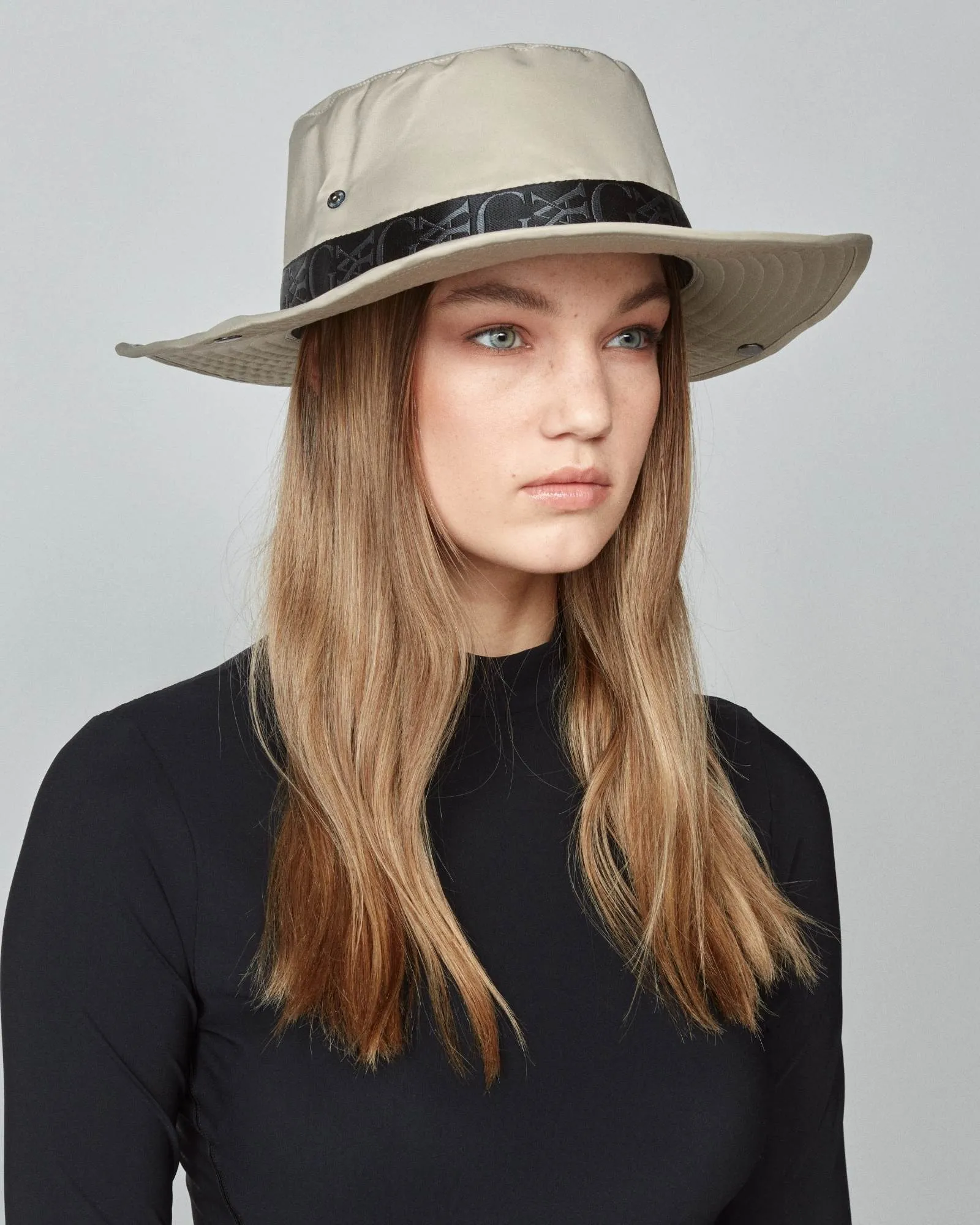 Monogram Hat Tan