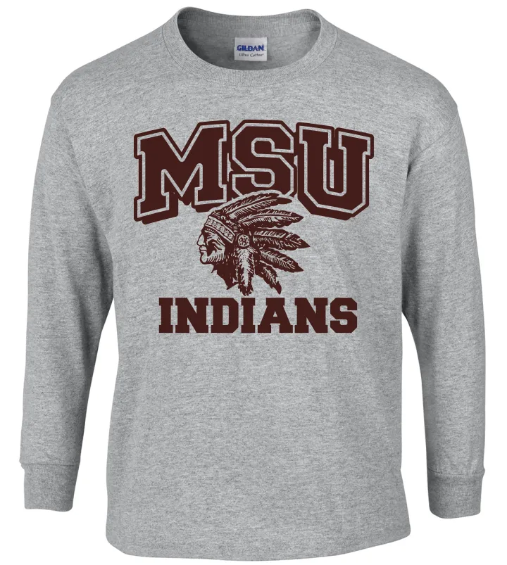 MSU Indian Long Sleeve Tees
