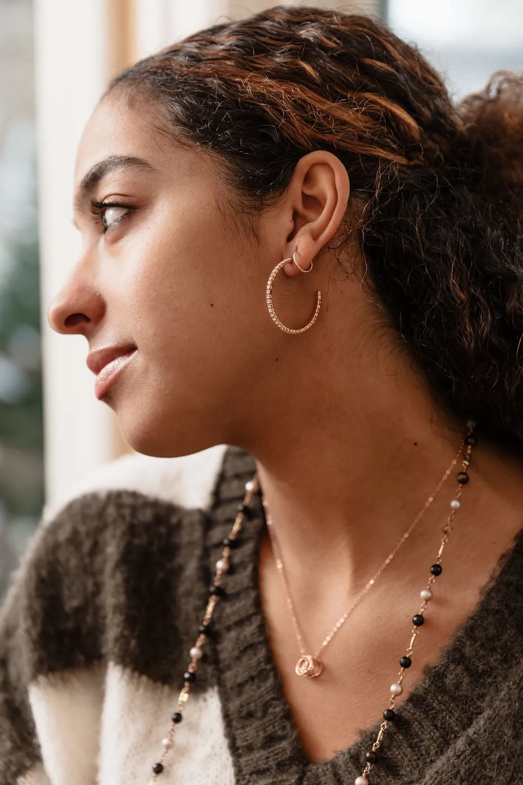 Multi Circle 14k Gold Fill Pendant Necklace