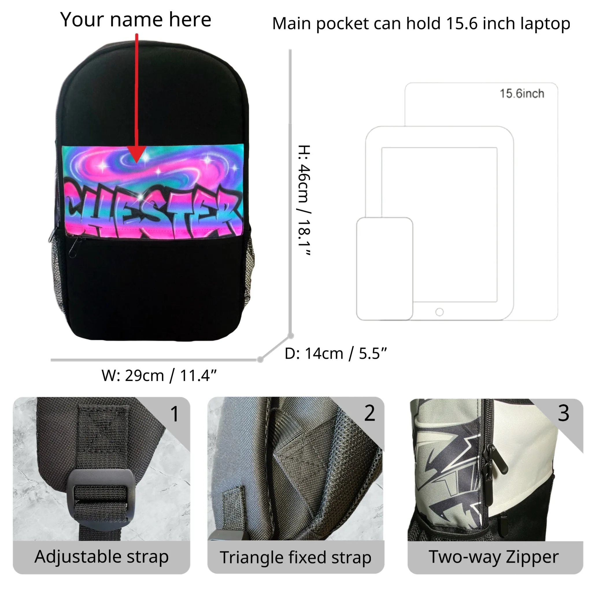 Multi Colour Graffiti Backpack (12)