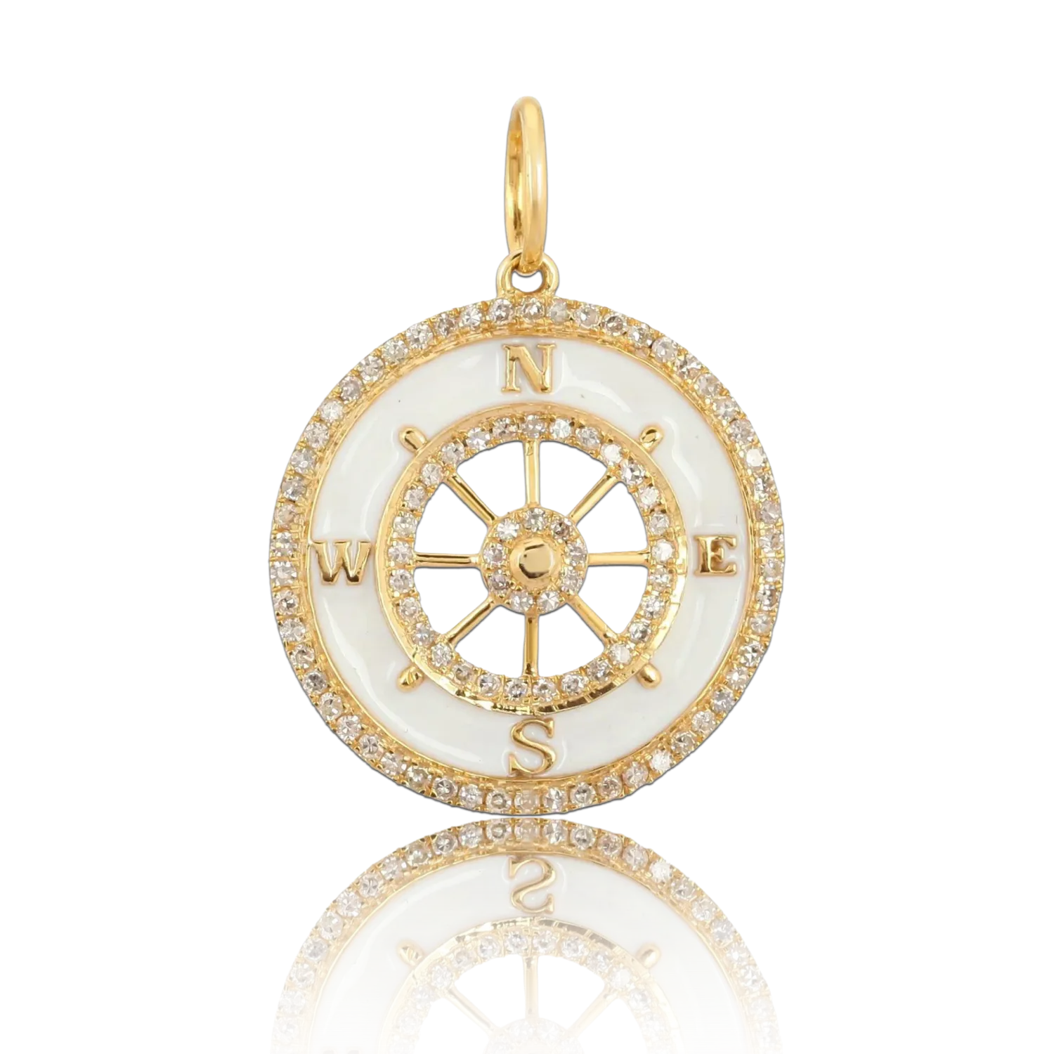 Nautical Compass Diamond Charm