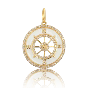 Nautical Compass Diamond Charm