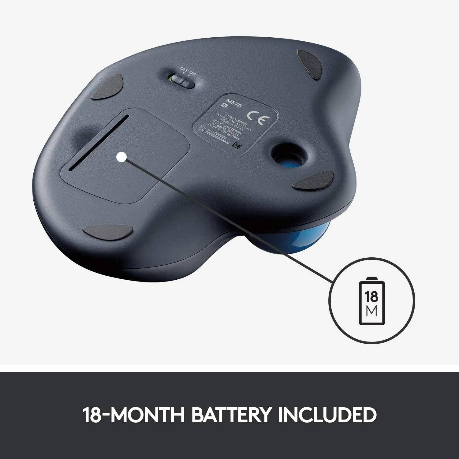 New Logitech M570 Wireless Trackball, #1 Leader in Trackballs worldwide! 18 Month Battery Included!