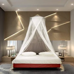 New Luxury Mosquito NET - for King to Single Size Beds Quick and Easy Installation System - Unique Internal Loop, White!