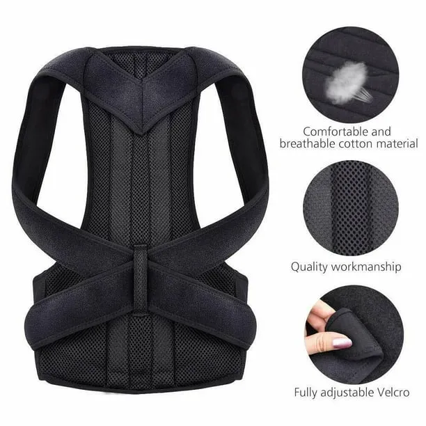 NEW Retails $41, Topcobe Posture Corrector for Women & Men, Back Support Brace, Adjustable Shoulder Back Brace, Invisible Back Support for Back Pain Relief, Sz M