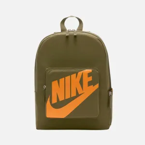 Nike Classic Kids' Backpack -Olive Flak/Olive Flak/Vivid Orange