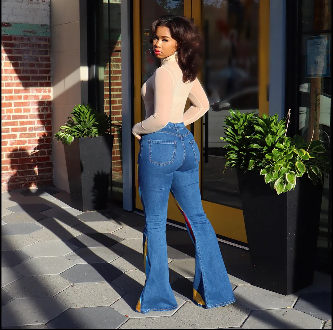 Nude Turtleneck Mesh Bodysuit