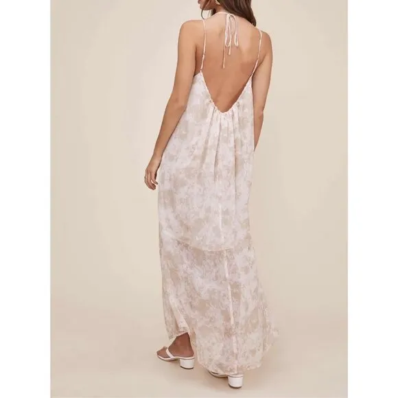 NWT ASTR Amalfi Maxi Dress in Sage Mauve Tie Dye