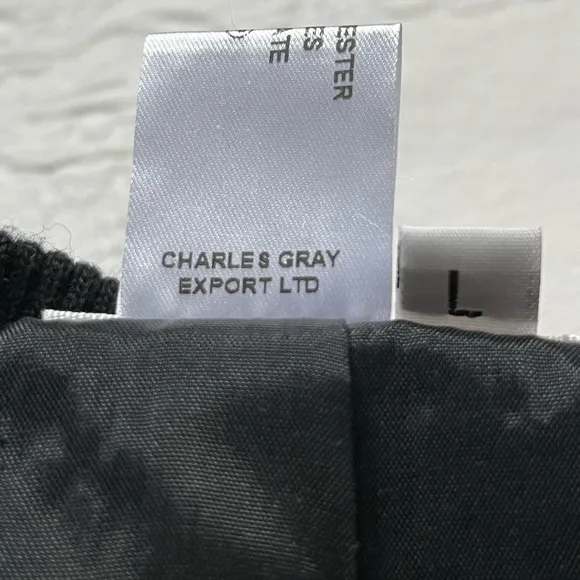 NWT CHARLES GRAY LONDON Black Gray Metallic Front Zip Bomber Jacket L