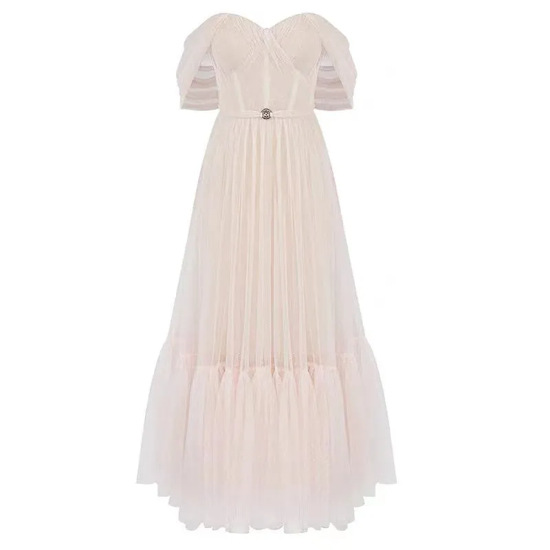 Off Shoulder Short Sleeve Backless Midi Bodycon Dress