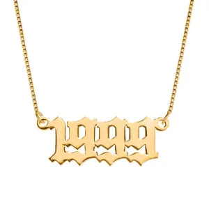Old English Date Necklace with Chain Included Jewelry