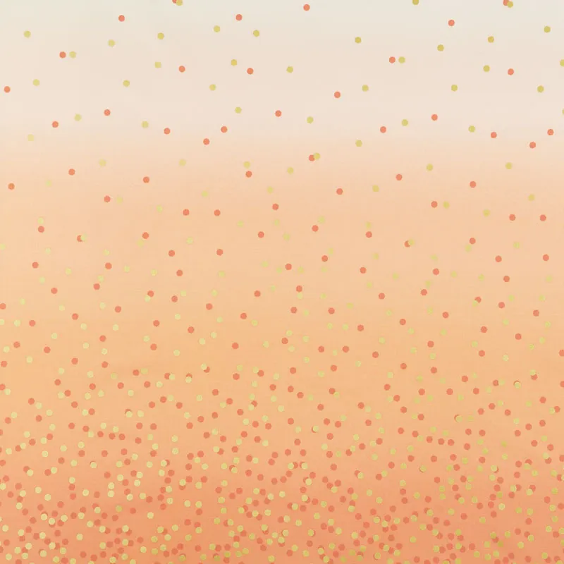 Ombre Confetti Metallic in Coral - 1 yard 4" REMNANT