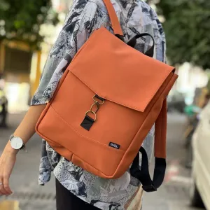 Orange Faux Nubuck Medium Students Backpack