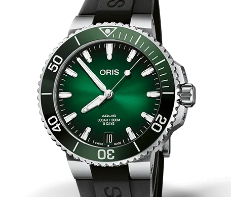 Oris Aquis Date Calibre 400 Watch with Green Dial, 41.50mm
