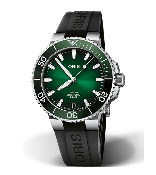 Oris Aquis Date Calibre 400 Watch with Green Dial, 41.50mm