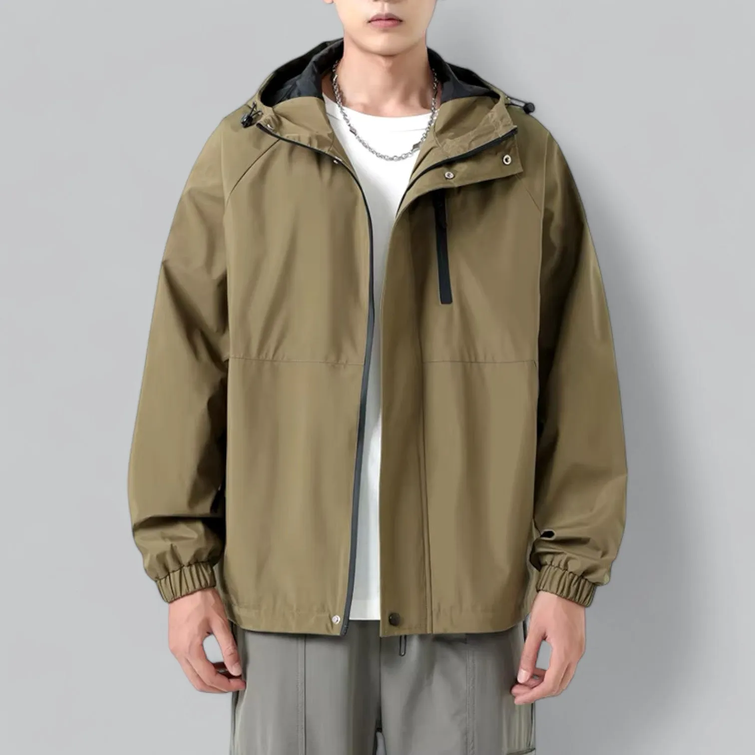 Oversized Waterproof Windbreaker Jacket | Lightweight, Breathable, Adjustable Hood & Packable Design