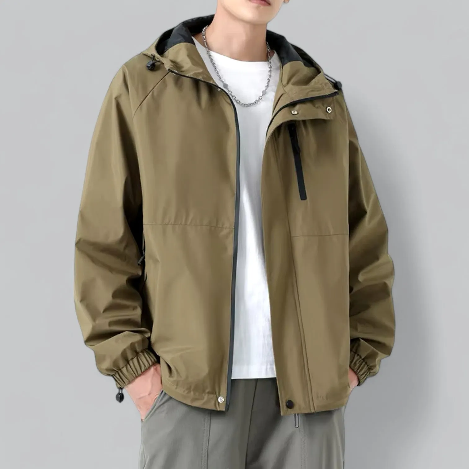 Oversized Waterproof Windbreaker Jacket | Lightweight, Breathable, Adjustable Hood & Packable Design