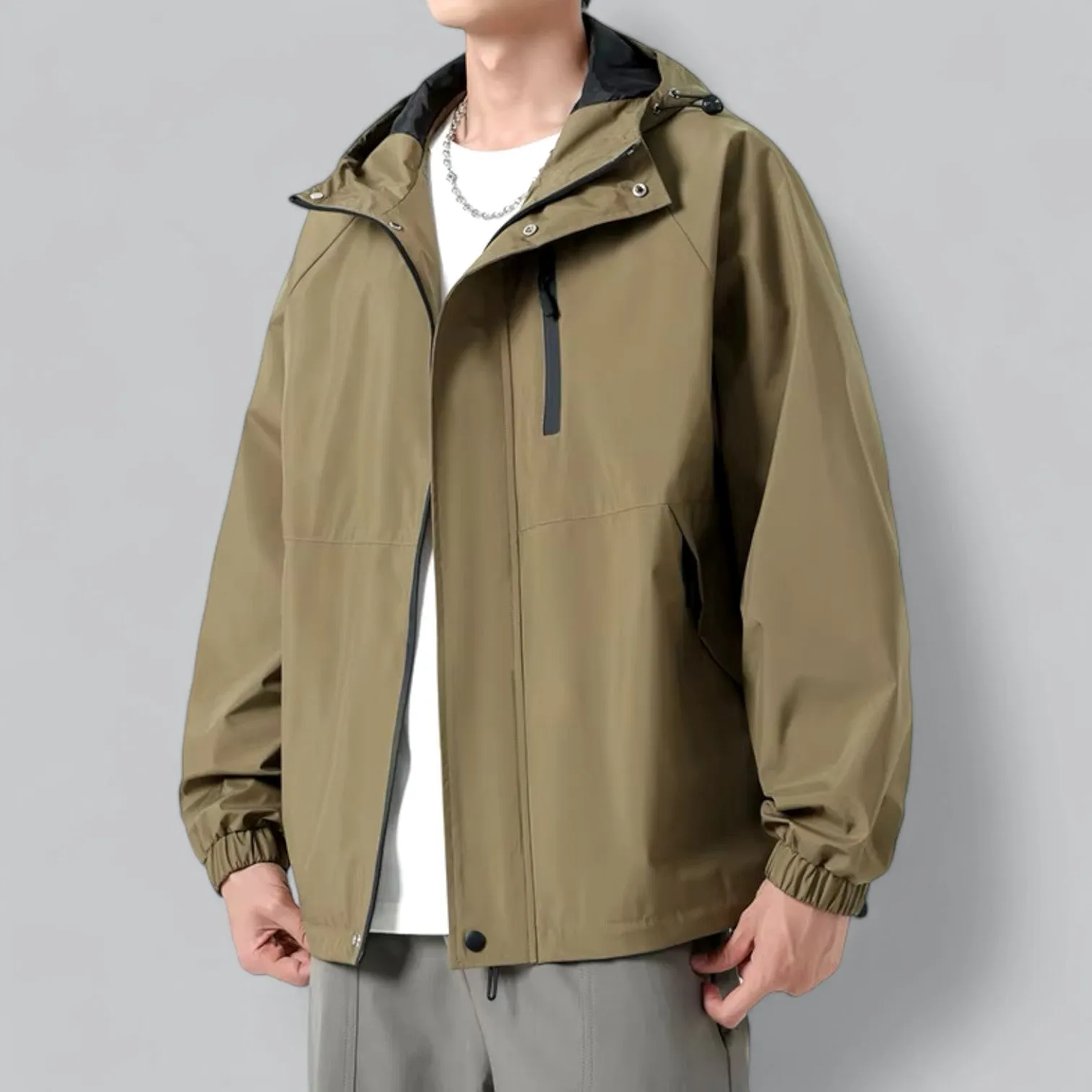 Oversized Waterproof Windbreaker Jacket | Lightweight, Breathable, Adjustable Hood & Packable Design