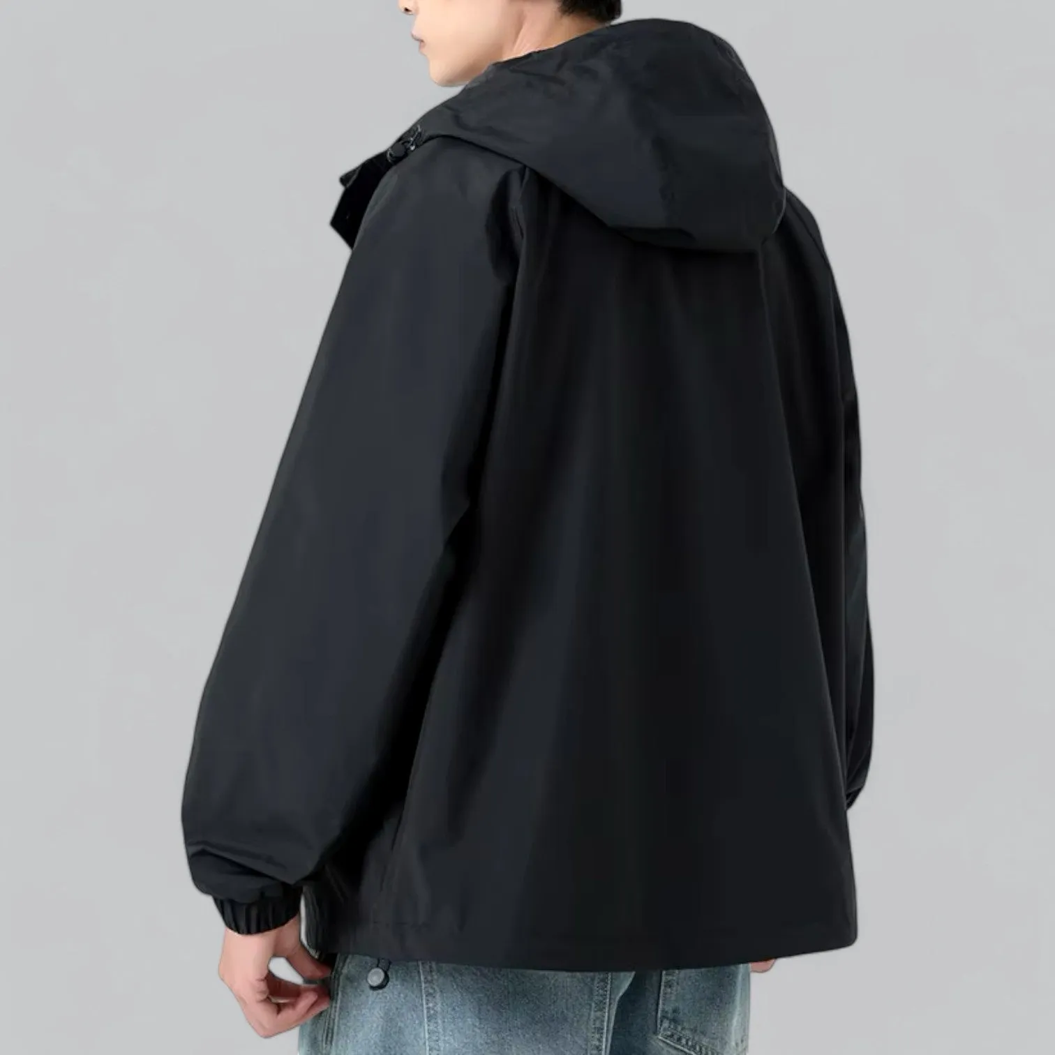 Oversized Waterproof Windbreaker Jacket | Lightweight, Breathable, Adjustable Hood & Packable Design