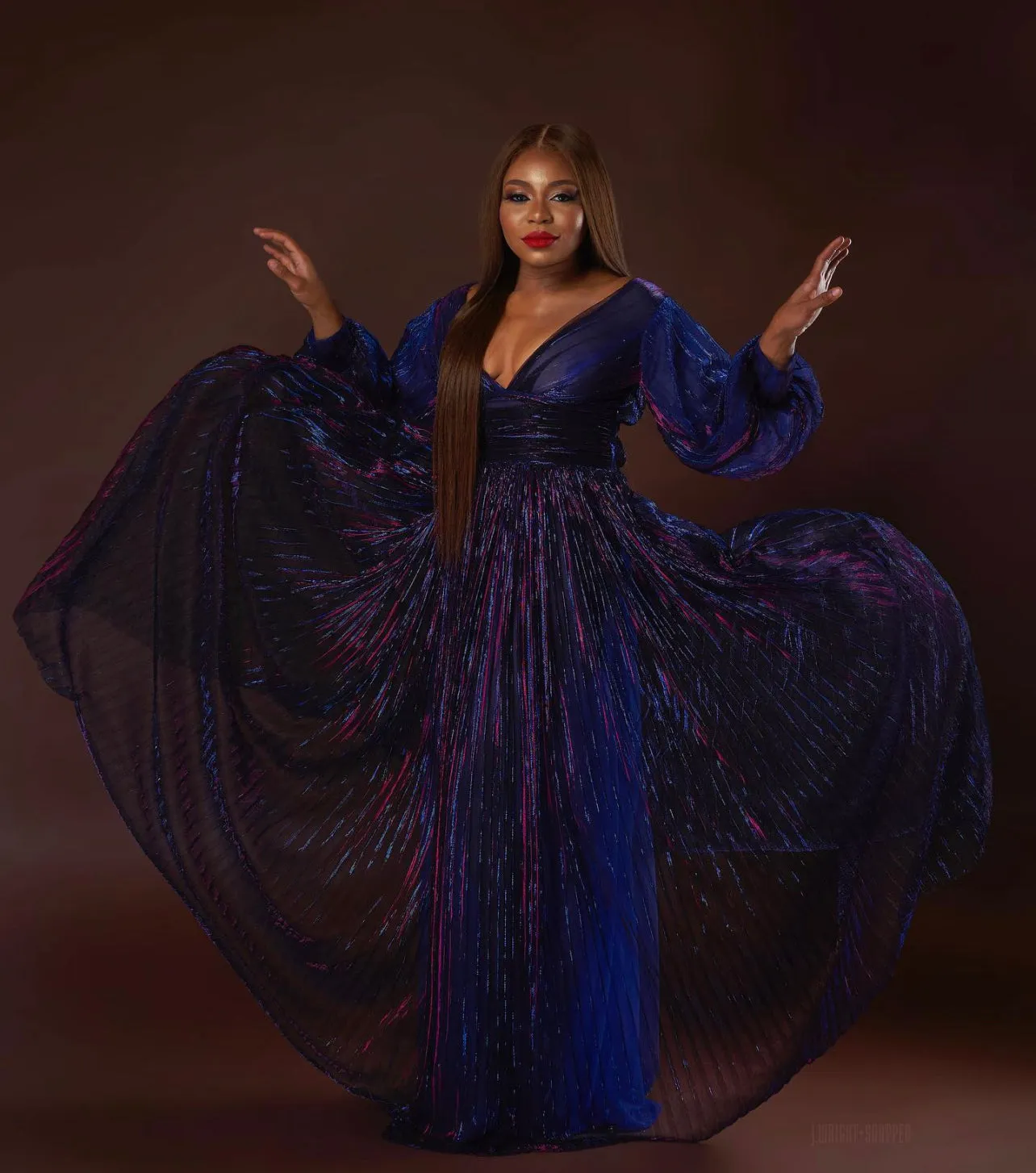 Oyemwen Holiday Collection Jumpsuit Purple/Blue