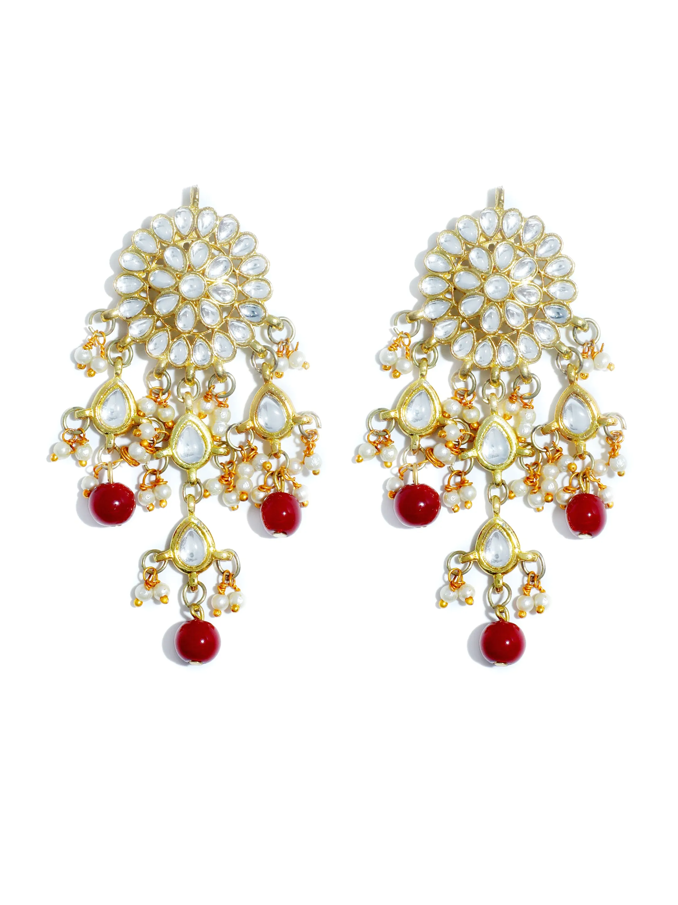 Partywear Traditional Kundan Red Choker Jewellery Set