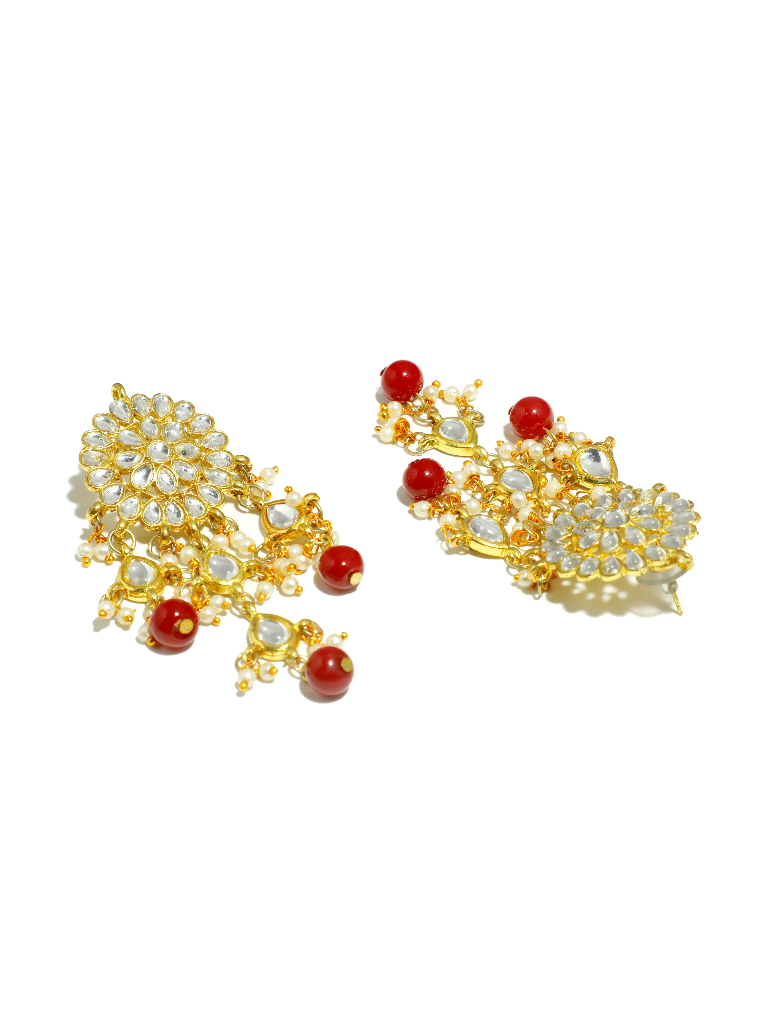 Partywear Traditional Kundan Red Choker Jewellery Set