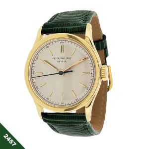 Patek Philippe 2457J Calatrava Watch Replaced Ref. 96 with Center Sweep, Circa 1951