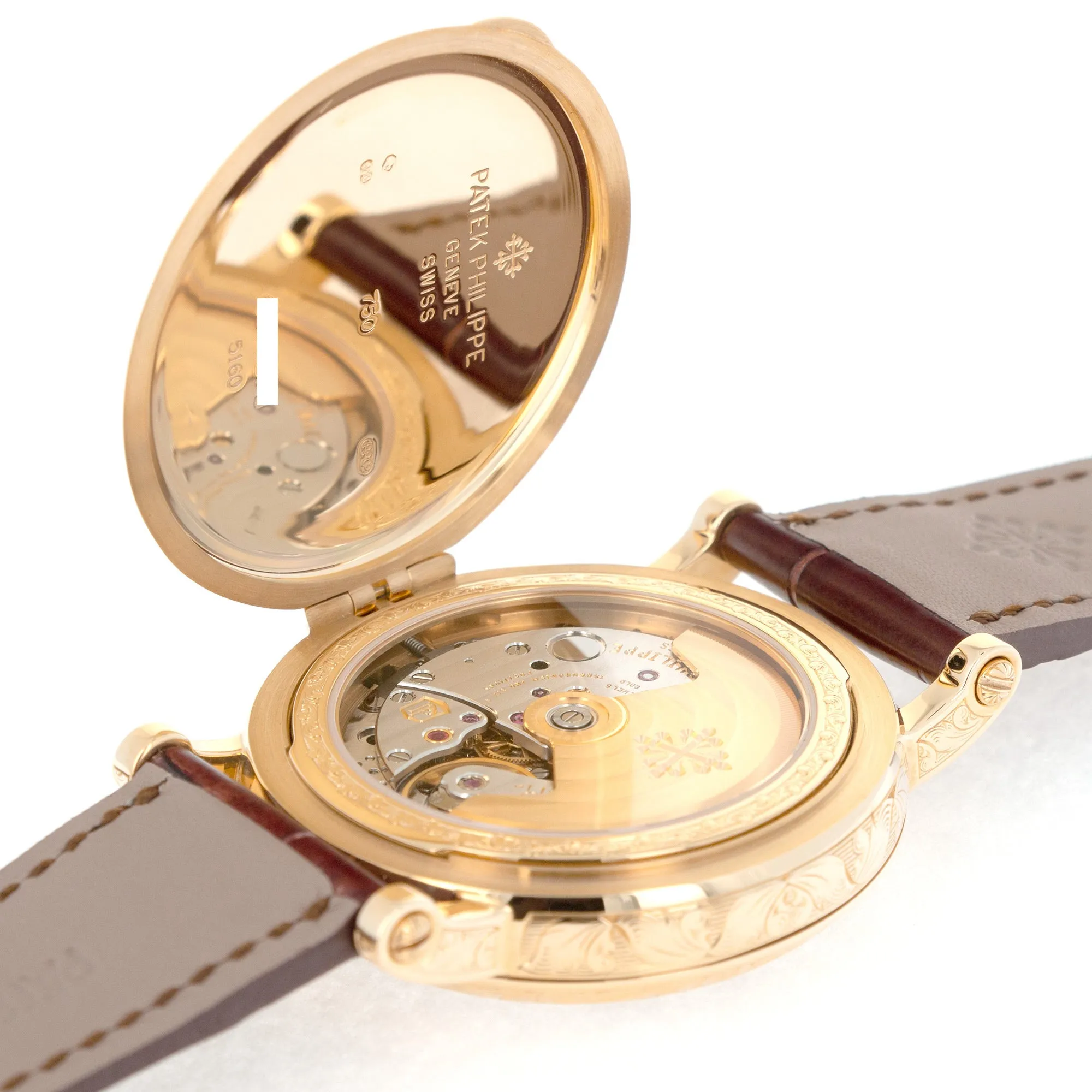 Patek Philippe Yellow Gold Perpetual Hand-Engraved Watch Ref. 5160