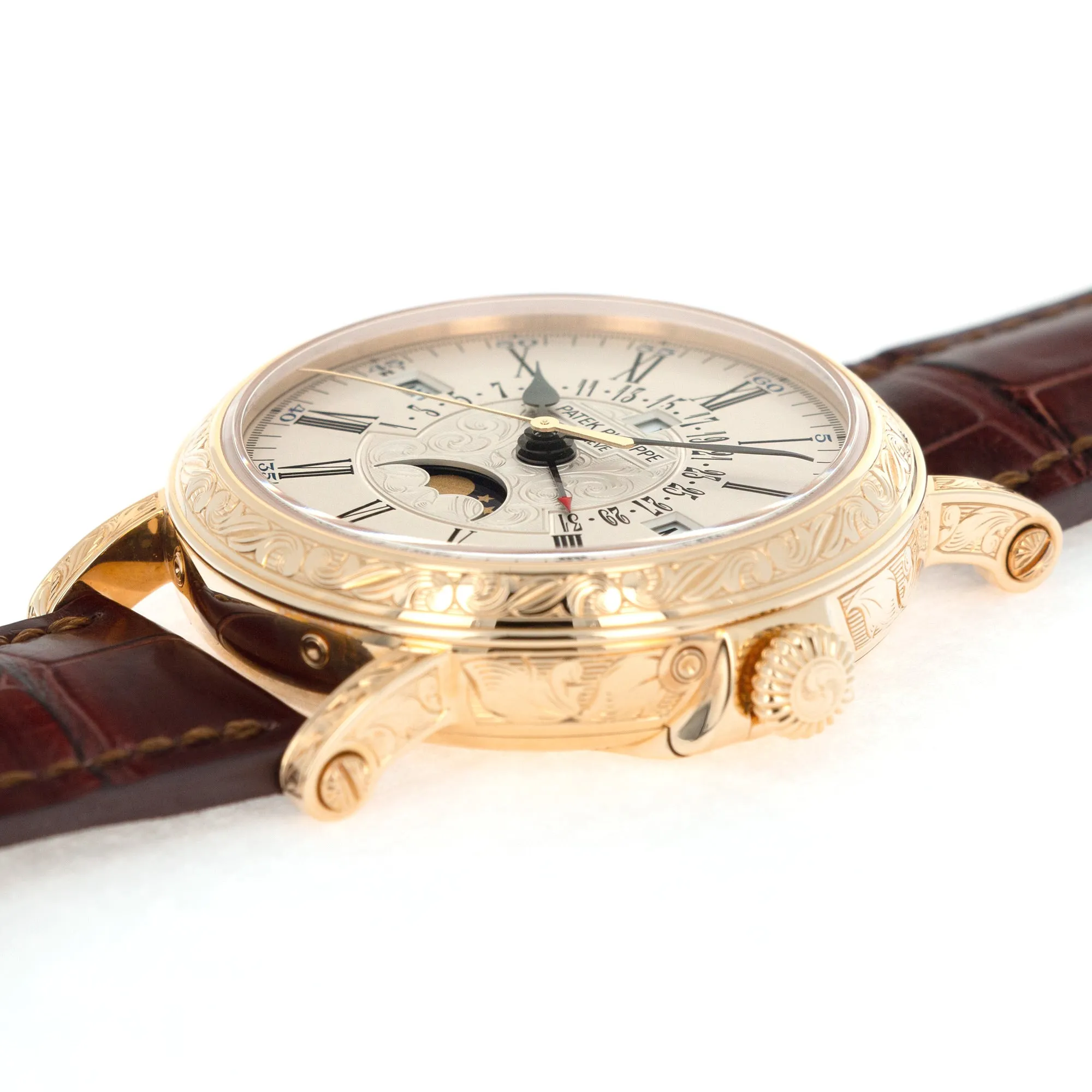 Patek Philippe Yellow Gold Perpetual Hand-Engraved Watch Ref. 5160