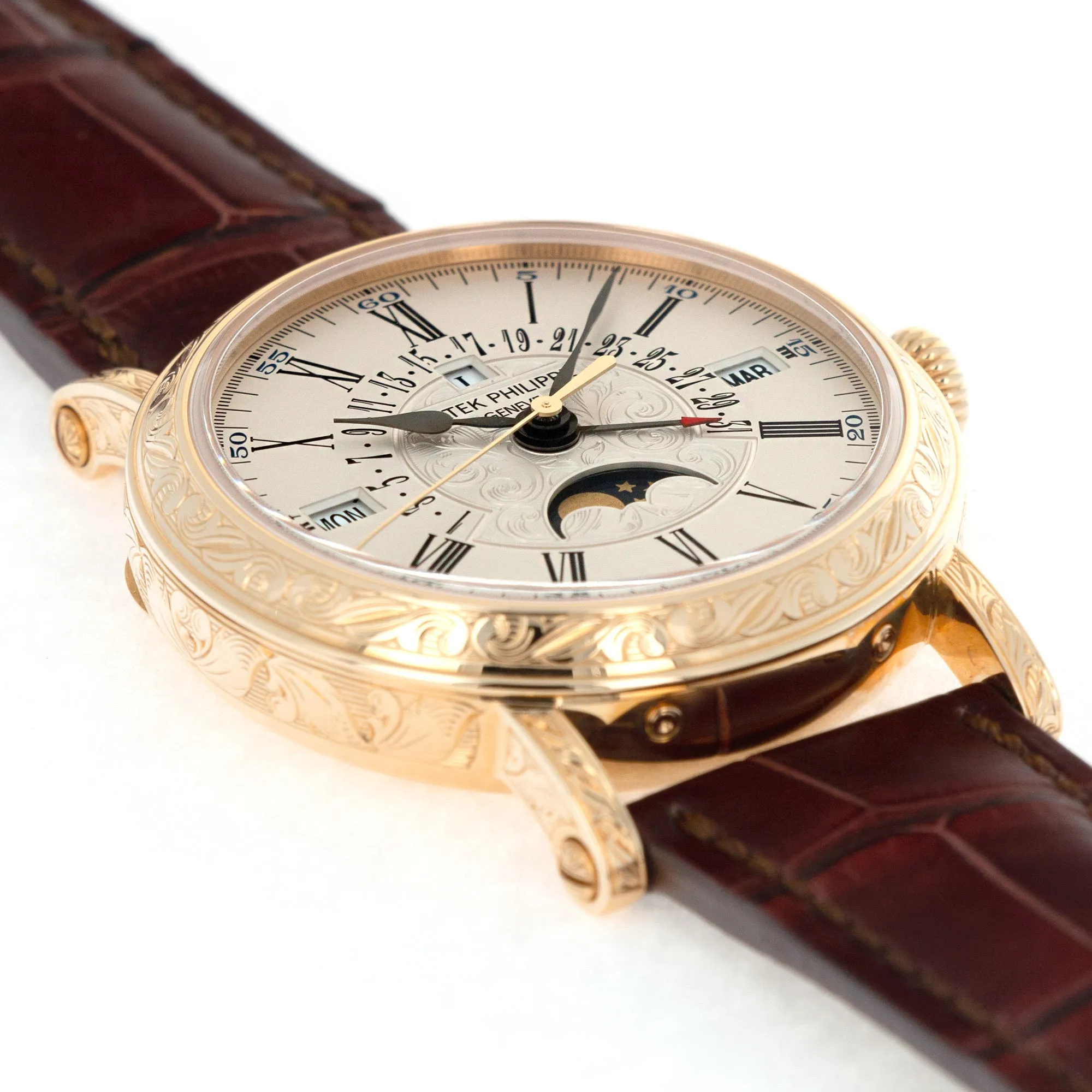Patek Philippe Yellow Gold Perpetual Hand-Engraved Watch Ref. 5160