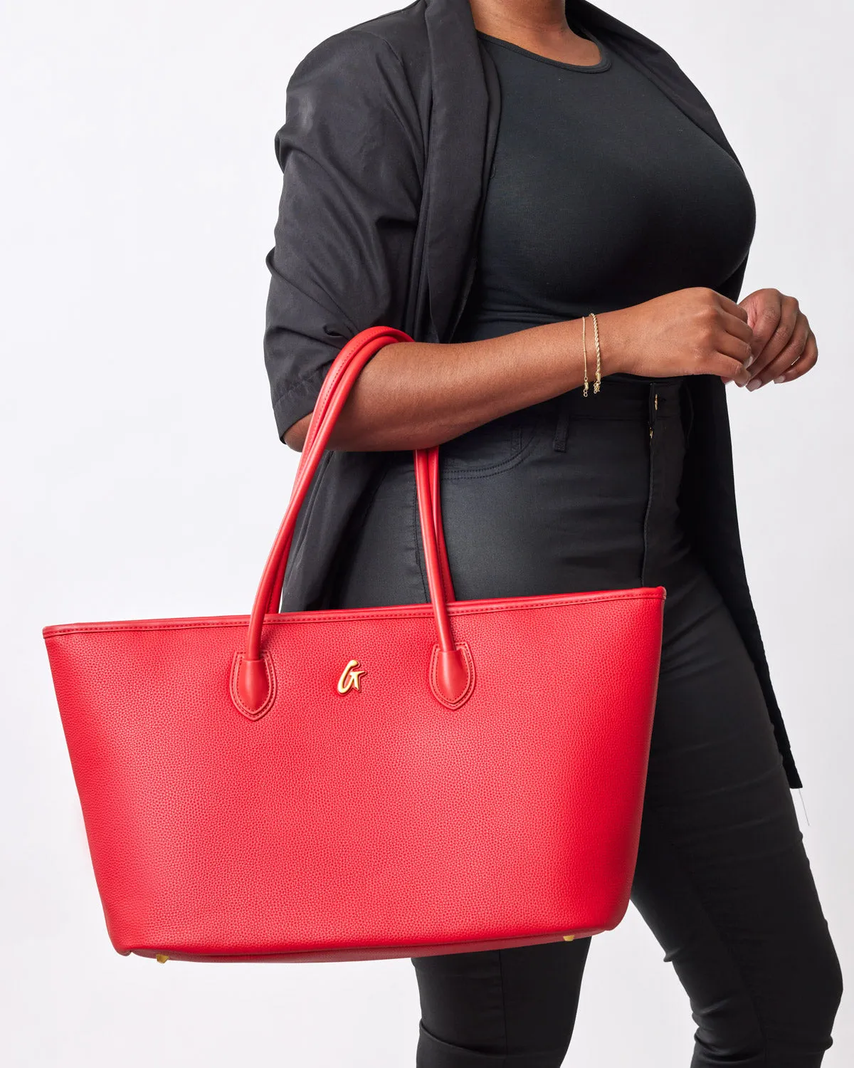 PEBBLE TOTE BAG - RED