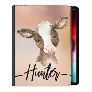 Personalised iPad Case with Brown Calf and Name