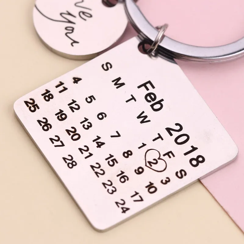 Personalized Calendar Key Chain