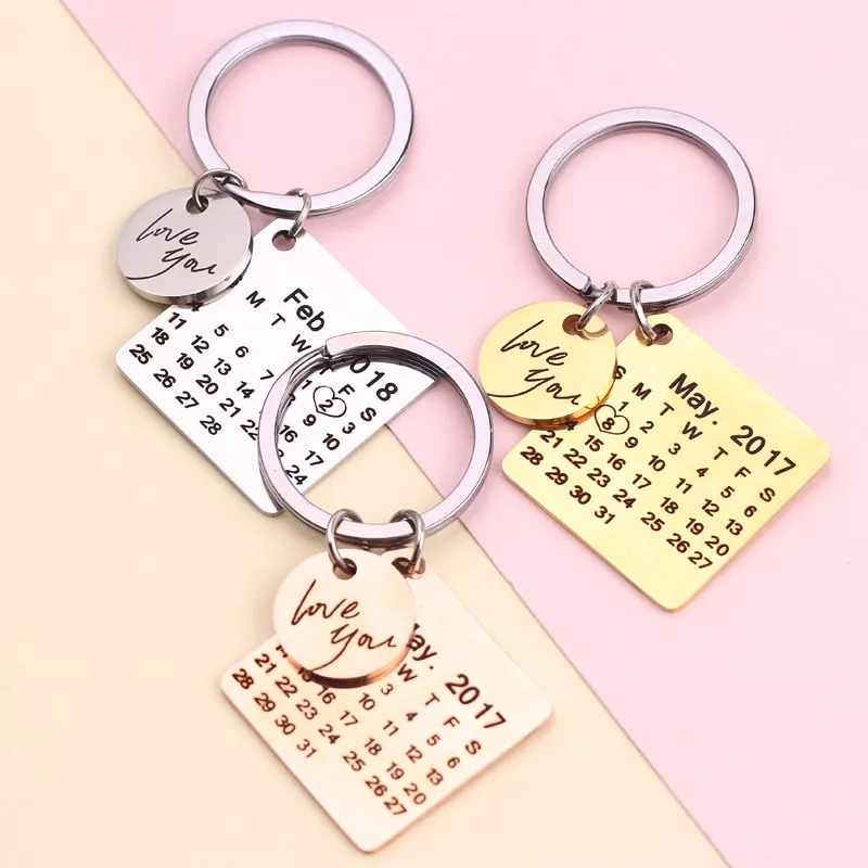 Personalized Calendar Key Chain