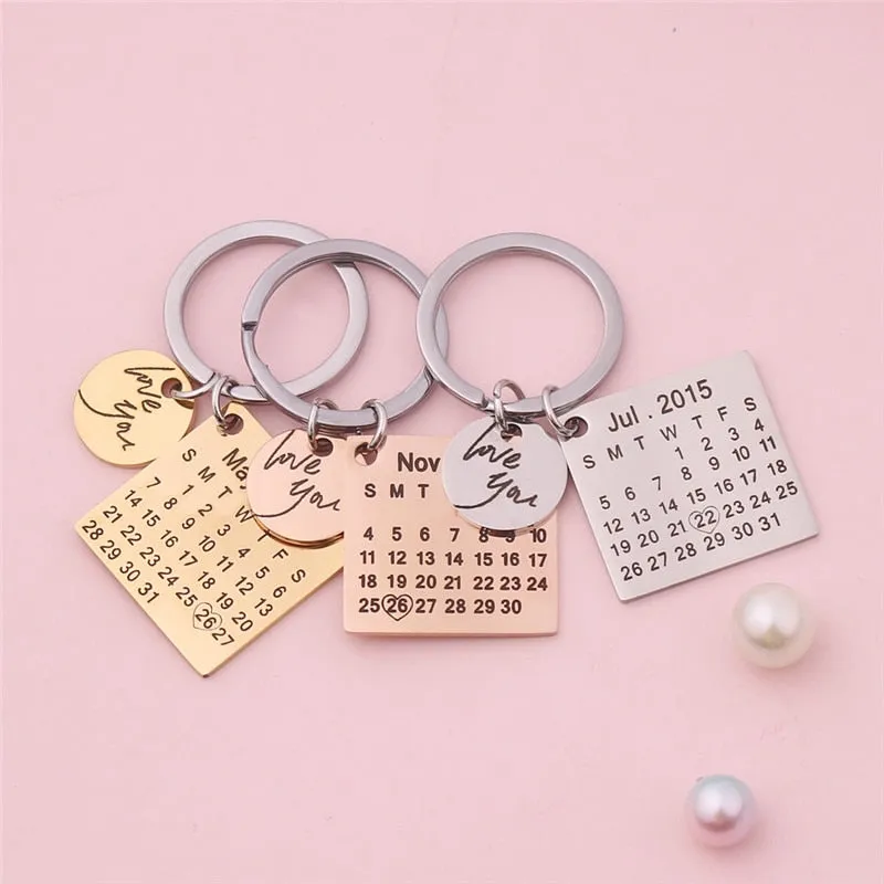 Personalized Calendar Key Chain