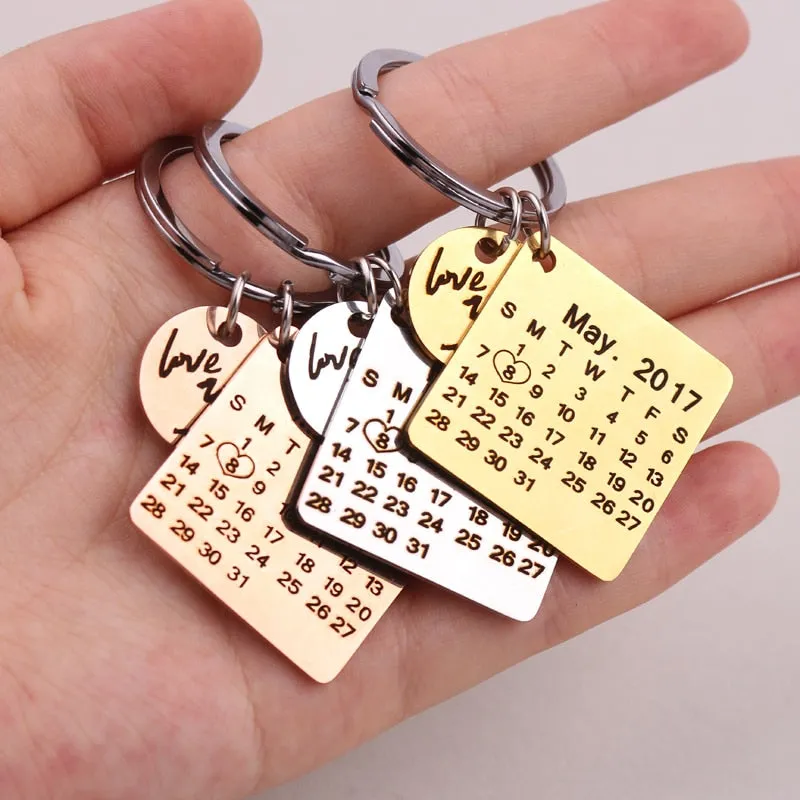 Personalized Calendar Key Chain