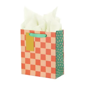 Pink Checker Small Gift Bag