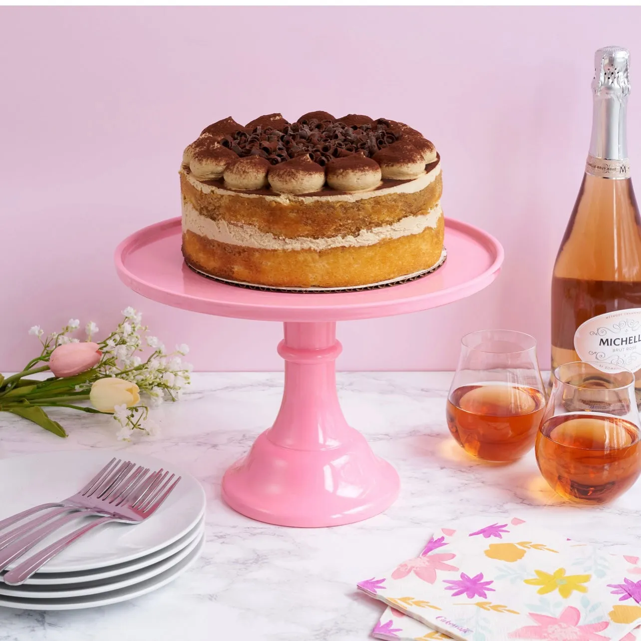 Pink Melamine Cake Stand