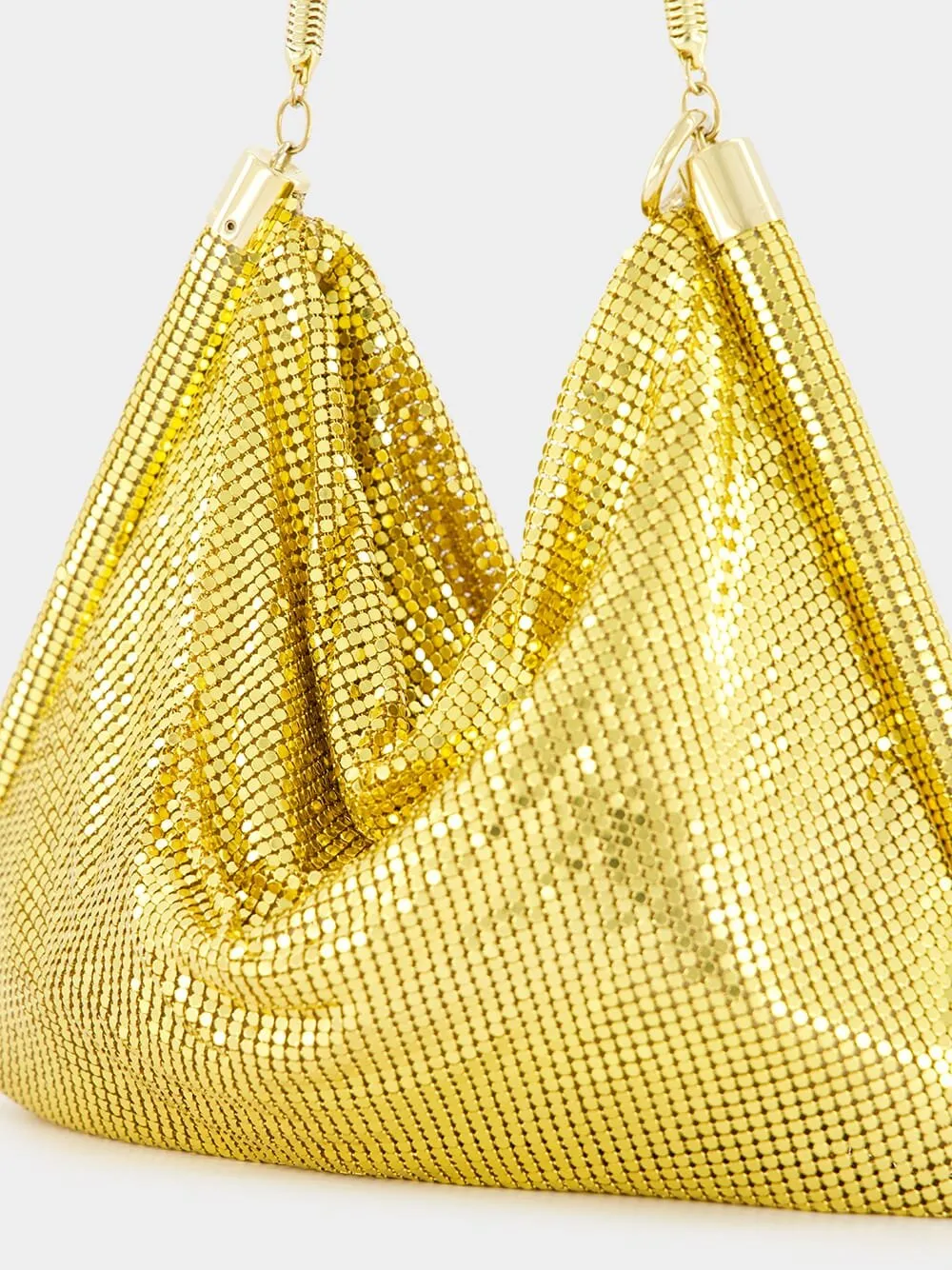 Pixel Tube Embellished Yellow Bag