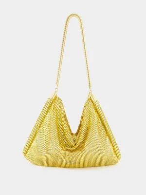 Pixel Tube Embellished Yellow Bag